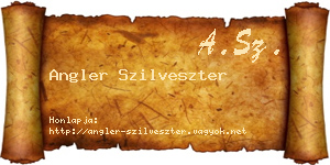 Angler Szilveszter névjegykártya